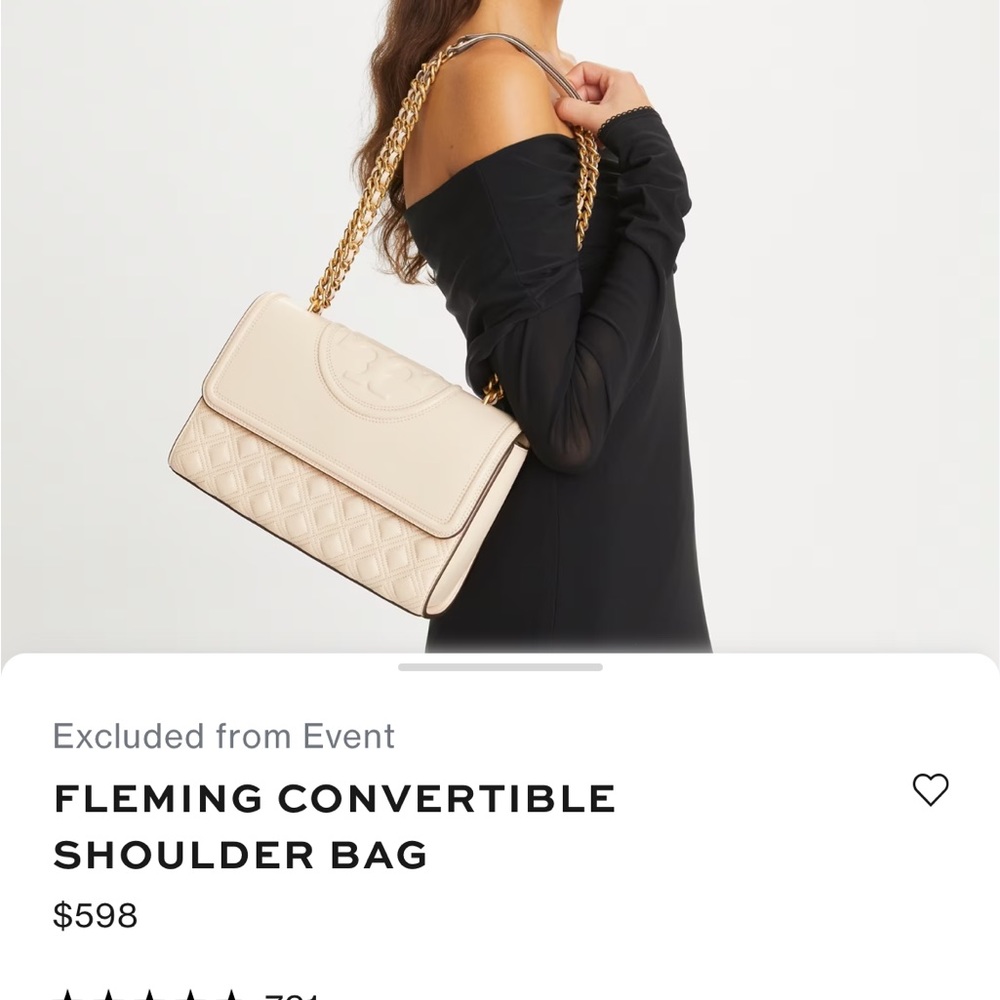 Tory Burch Fleming Convertible Shoulder Bag in cream